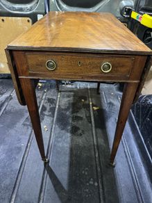 Antique George III Mahogany Pembroke Table (c. 1790) - Brass Castors