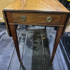 Antique George III Mahogany Pembroke Table (c. 1790) - Brass Castors