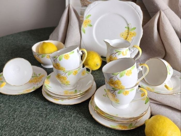 Vintage Royal Grafton Hand-Painted Fine Bone China Tea Set 19 Pieces