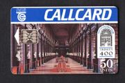 1992 Ireland 50 unit 400 Years of Trinity College's existence showing Trinity Library DameLane address (Schlumberger) Call Card Used. Telecom Eireann card number 1037