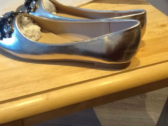 Ladies Silver Flat shoes