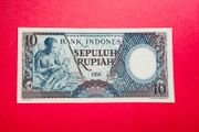 Indonesia  10  Rupiah  1958  Pick  56. ( Uncirculated )