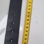 Men's Black Leather belt with gold tone metal buckle Image 3