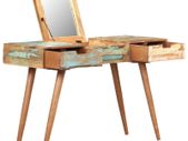 Dressing Table with Mirror 112x45x76 cm Solid Reclaimed Wood