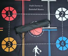Basketball training mat with agility ladder