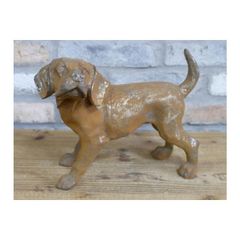 Rusty Cast Iron Dog Small Tail Up D11215