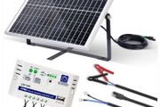 25W Solar Panel Kit with Controller Trickle Charger Maintainer for Car Boat Marine Trailer Automotive Trailer Truck Motorcycle