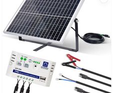25W Solar Panel Kit with Controller Trickle Charger Maintainer for Car Boat Marine Trailer Automotive Trailer Truck Motorcycle