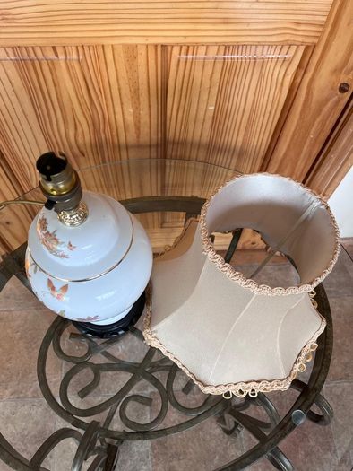 Ceramic lamp 65 euro. Brass with glass shade 95 euro . Chinese style 50 euro .