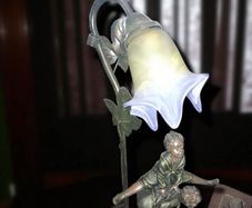 Art Noveau Francaise lamp signed