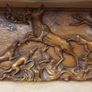 Large Hand-Carved Wooden Hunting Scene Relief Panel Image 2