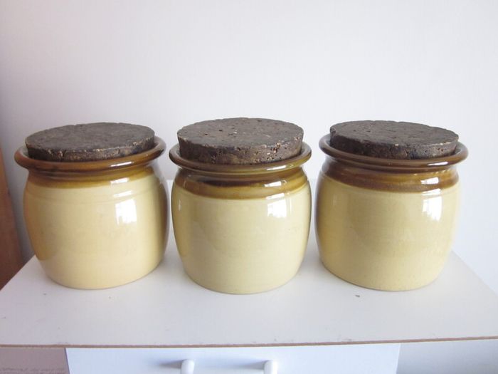 TG Green "Granville" Stoneware Glazed Jars X3