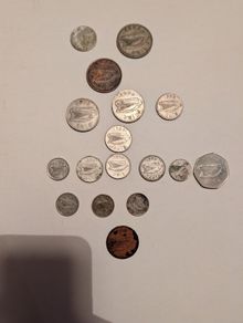 17 Irish coins