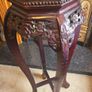 Vintage Mahogany Plant stand with Pink Marble Inlay Image 4