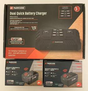 Parkside Performance 2x 4.5A 20V Dual Fast Charger. Summer Clearance Sale DIY Projects Garden Indoor Cordless Brushless Tools 40V Strimmer Blower Hedge Trimmer.