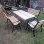 cast irom garden set - bench - table - chairs. Image 9