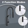 Kitchen Tap, Kitchen Taps Mixer with Pull Out Spray, Sink Mixer Tap Single Handle with High Arc 360 Swivel 2 Modes Spray Head for 1 Hole Mount, Matte Black Image 4