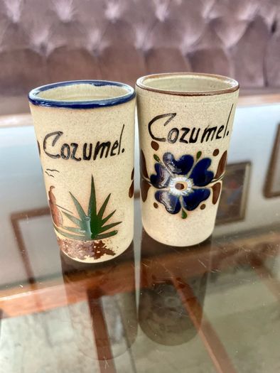 Stoneware Tequila Shot Glasses Tonala Mexico
