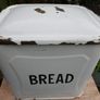 Vintage 1940's enamel bread bin. Image 6