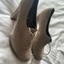 Monsoon Suede Heeled Oxford Booties,Taupe Wingtip Brogue Boots Image 3