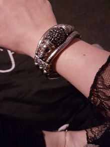 Fabulous chunky costume jewellery silver bracelet