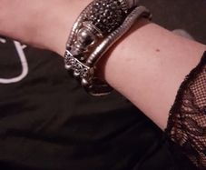 Fabulous chunky costume jewellery silver bracelet