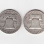 USA, 2 x Half Dollars, 1951,&1954, 90% silver coins (no. 452) Image 2