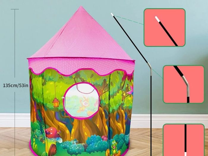 Kids Play Tent Fairy Princess Castle Play Tent for Girls, Pop Up Tents for Kids Portable Playhouse Outdoor and Indoor Rainbow Girls Tents with Carry Bag (FREE POSTAGE)