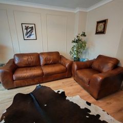 Sofa and armchair leather