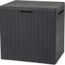 NEW SALE | Outdoor 96% recycled Small Balcony Garden Furniture Storage Box Grey Wood Panel Effect | Fade Free | All Weather Resistant | Safe and Secure | Zero Maintenance Image 2