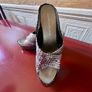 NEW Pons Quintana Silver Wedge Sandals Size 40 Image 4