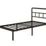 Black Single Bed Frame with Curved Headboard Image 4