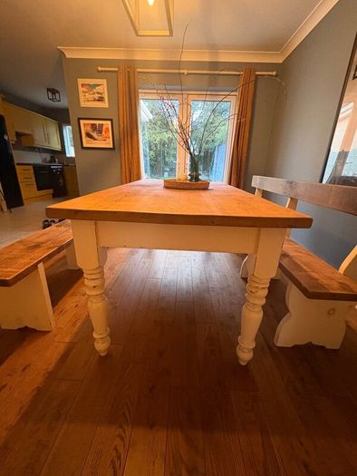 Solid Wood Dining Table & Benches