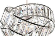 Chrome Light Shade with Clear Acrylic Crystals 19cm x 29cm, Lampshades for Ceiling Lights, Interwoven Rings Pendant Light Shade, Lamp Shades for Bedroom, Living Room, Kitchen, Hallway