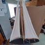 Large Wooden Sailboat 52 cm. tall. Image 9