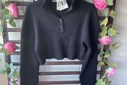 jumper Bnwt Zara navy cropped jumper with button neckline size small
