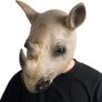 Rhino Mask Head Animal Latex Full Head Realistic Masks Fancy Dress for Halloween Carnival Costume Party,Brown,M Image 2