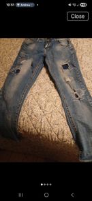 ripped/patchwork jeans
