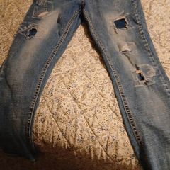 ripped/patchwork jeans