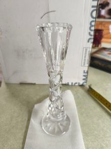 Galway Irish Crystal Footed Bud Vase Ashford 8-1/2 inchhes H Marked
