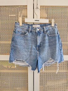 Rhinestone denim shorts uk6