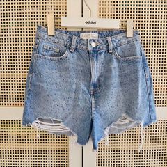 Rhinestone denim shorts uk6