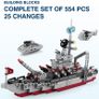 554PCS Army Ocean Cruiser Warship Building Blocks Aircraft Weapon Ship Bricks City Toys for Children Boy and Girl Compatible with Lego Image 2