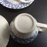 Vintage Blue and White Transferware Set of Six Espresso/Demi-Tasse Duos by English Ironstone Tableware Image 5