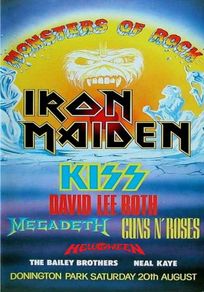 Iron MaidenVintage Concert Poster Monsters Of Rock Donington Park UK August 20th 1988 Replica