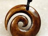 Maori Handmade Carved Brown Kuro Pendant Necklace designer Surfer Jewellery