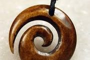 Maori Handmade Carved Brown Kuro Pendant Necklace designer Surfer Jewellery