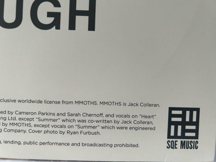 MMOTHS aka Jack Colleran Irish Electronic Vinyl EP1 Vinyl 2012 SQE107