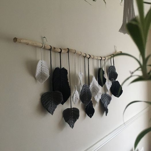Boho wall hanging, Bohemian home decoration, Handmade wall tapestry, Macrame leaves, Birthday gift idea, Housewarming gift