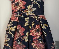 Dunnes Stores floral metallic dress with matching top Age 3EUC